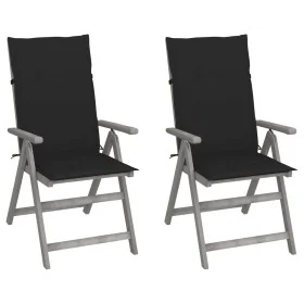 Sillas reclinables jardín y cojines 2 uds madera maciza acacia de , Sillas de jardín - Ref: Foro24-3064705, Precio: 153,31 €,...