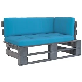 Sofá de jardín esquina de palets madera de pino impregnada gris by , Modular outdoor sofas - Ref: Foro24-3066557, Price: 130,...