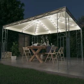 Cenador con tira de luces LED 400x300 cm crema by , Tents and gazebos - Ref: Foro24-3070340, Price: 364,36 €, Discount: %