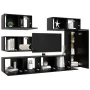 Juego de muebles de TV 6 piezas madera contrachapada negro de , Muebles TV - Ref: Foro24-3078820, Precio: 252,47 €, Descuento: %