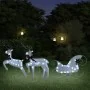 Decoración navideña de renos y trineo de jardín blanco 60 LED de , Luces de Navidad - Ref: Foro24-342682, Precio: 51,12 €, De...