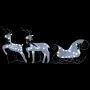 Decoración navideña de renos y trineo de jardín blanco 60 LED de , Luces de Navidad - Ref: Foro24-342682, Precio: 51,12 €, De...