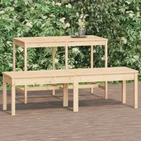 Banco de jardín de 2 plazas madera maciza pino 159,5x44x45 cm de vidaXL, Bancos de jardín - Ref: Foro24-824011, Precio: 73,12...