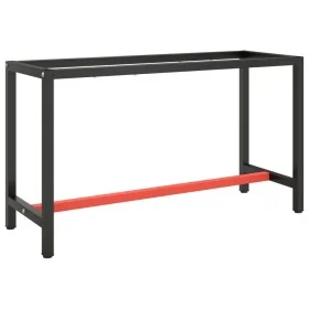 Estructura banco de trabajo metal negro y rojo mate 140x50x79cm by , Table legs - Ref: Foro24-151451, Price: 97,77 €, Discoun...