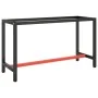 Estructura banco de trabajo metal negro y rojo mate 140x50x79cm de , Patas para mesas - Ref: Foro24-151451, Precio: 97,77 €, ...