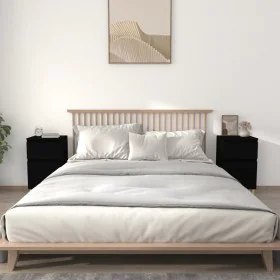 vidaxL Mesitas de noche negras 2 uds 40x35x70 cm de , Mesitas de noche - Ref: Foro24-819695, Precio: 81,90 €, Descuento: %