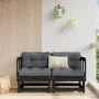 Sofás esquineros con cojines 2 uds madera maciza de pino negro by , Modular outdoor sofas - Ref: Foro24-825454, Price: 226,45...