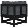 Sofás esquineros con cojines 2 uds madera maciza de pino negro by , Modular outdoor sofas - Ref: Foro24-825454, Price: 226,45...