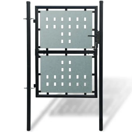 Puerta de valla de jardín negra 100x175 cm de , Puertas de jardín - Ref: Foro24-141686, Precio: 192,01 €, Descuento: %