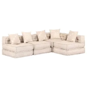 Puf modular de 4 plazas de tela beige de , Cojines para sillas y sofás - Ref: Foro24-249398, Precio: 833,24 €, Descuento: %
