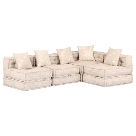 Puf modular de 4 plazas de tela beige de , Cojines para sillas y sofás - Ref: Foro24-249398, Precio: 833,24 €, Descuento: %