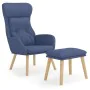 Sillón de relax con taburete tela azul de , Sillones - Ref: Foro24-3097754, Precio: 139,21 €, Descuento: %