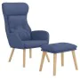 Sillón de relax con taburete tela azul de , Sillones - Ref: Foro24-3097754, Precio: 139,21 €, Descuento: %