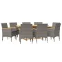 Juego de comedor de jardín 9 piezas con cojines gris de , Conjuntos de jardín - Ref: Foro24-3103599, Precio: 851,76 €, Descue...