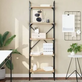Librería de 5 estantes madera roble Sonoma 56x31,5x174 cm de , Librerías y estanterías - Ref: Foro24-833344, Precio: 62,64 €,...
