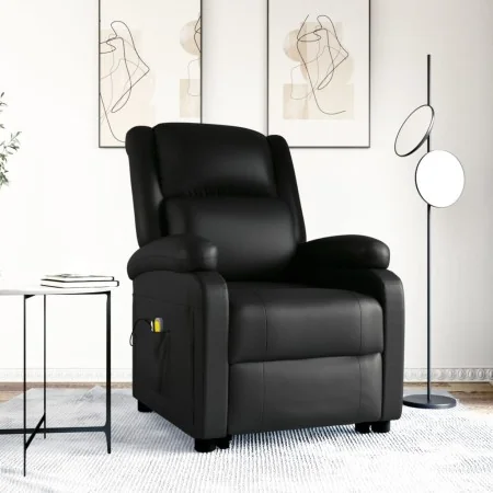 Sillón de masaje elevable cuero sintético negro de , Sillones de masaje eléctricos - Ref: Foro24-3109457, Precio: 314,55 €, D...