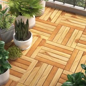 Baldosas de terraza 20 uds madera teca patrón vertical 30x30 cm von , Böden und Teppiche - Ref: Foro24-3152102, Preis: 163,83...