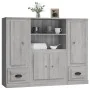 Aparador alto 3 piezas madera contrachapada gris Sonoma de , Aparadores - Ref: Foro24-3185317, Precio: 238,32 €, Descuento: %