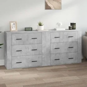 Aparadores 2 uds madera contrachapada gris hormigón by , Sideboards - Ref: Foro24-3185411, Price: 185,64 €, Discount: %