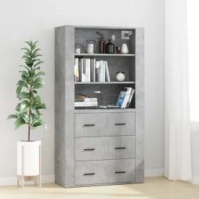 Aparador alto madera contrachapada gris hormigón de , Aparadores - Ref: Foro24-3185395, Precio: 165,85 €, Descuento: %