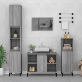 Set de muebles de baño 3 pzas madera contrachapada gris sonoma de , Muebles de baño - Ref: Foro24-3185627, Precio: 194,45 €, ...