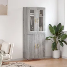 Aparador alto madera contrachapada gris sonoma 69,5x34x180 cm de , Aparadores - Ref: Foro24-3198199, Precio: 153,69 €, Descue...