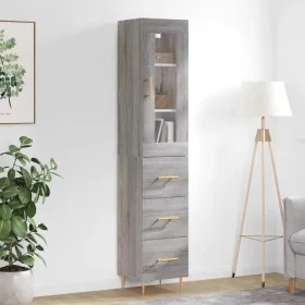 Aparador alto madera contrachapada gris Sonoma 34,5x34x180 cm de , Aparadores - Ref: Foro24-3199231, Precio: 115,56 €, Descue...