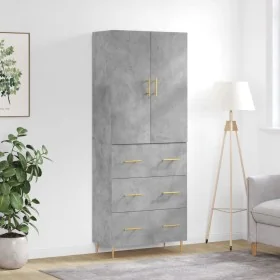 Aparador alto madera contrachapada gris hormigón 69,5x34x180 cm de , Aparadores - Ref: Foro24-3195839, Precio: 166,46 €, Desc...