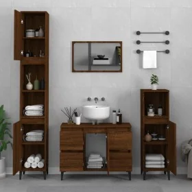 Set de muebles baño 3 pzas madera contrachapada roble marrón de , Muebles de baño - Ref: Foro24-3185612, Precio: 243,38 €, De...