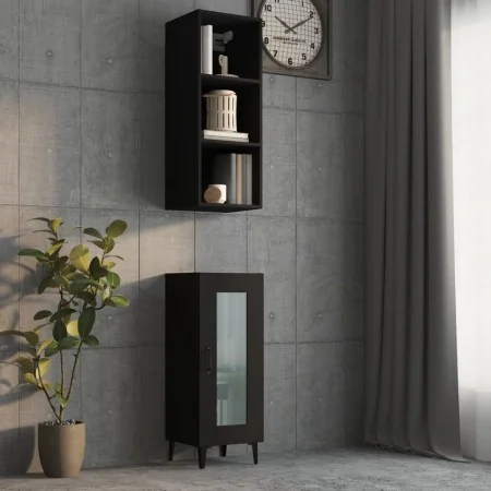 Armario de pared madera de ingeniería negro 34,5x32,5x90 cm de , Estantes y estanterías - Ref: Foro24-812484, Precio: 48,80 €...