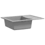 Fregadero de cocina con rebosadero ovalado granito gris by , Sinks - Ref: Foro24-147102, Price: 154,11 €, Discount: %
