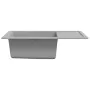 Fregadero de cocina con rebosadero ovalado granito gris by , Sinks - Ref: Foro24-147102, Price: 154,11 €, Discount: %