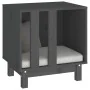 Caseta para perros madera maciza de pino gris 50x40x52 cm de , Casetas para perros - Ref: Foro24-822473, Precio: 51,00 €, Des...