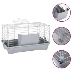 Jaula para hámster polipropileno y metal gris 58x32x31 cm de , Jaulas y habitáculos para animales pequeños - Ref: Foro24-1722...