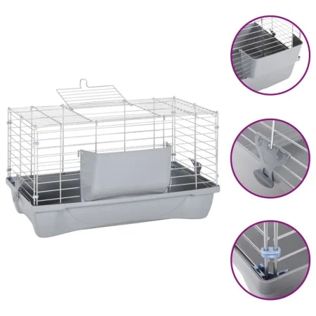 Jaula para hámster polipropileno y metal gris 58x32x31 cm de , Jaulas y habitáculos para animales pequeños - Ref: Foro24-1722...