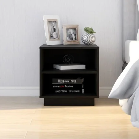 Mesita de noche de madera maciza de pino negro 40x34x40 cm de , Mesitas de noche - Ref: Foro24-813333, Precio: 35,65 €, Descu...