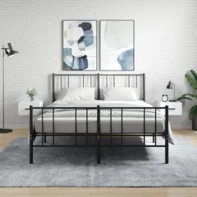 Mesitas de noche de pared 2 uds blanco 35x35x20 cm de , Taquillas y armarios de almacenamiento - Ref: Foro24-829837, Precio: ...
