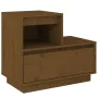 Mesita de noche madera maciza de pino marrón miel 60x34x51 cm de , Mesitas de noche - Ref: Foro24-814380, Precio: 57,74 €, De...