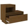 Mesita de noche madera maciza de pino marrón miel 60x34x51 cm de , Mesitas de noche - Ref: Foro24-814380, Precio: 57,74 €, De...