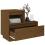 Mesita de noche madera maciza de pino marrón miel 60x34x51 cm de , Mesitas de noche - Ref: Foro24-814380, Precio: 57,74 €, De...