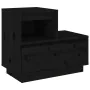 Mesita de noche madera maciza de pino negro 60x34x51 cm de , Mesitas de noche - Ref: Foro24-814382, Precio: 62,51 €, Descuent...