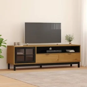 Mueble de TV con puerta de vidrio FLAM madera pino 158x40x50 cm de , Muebles TV - Ref: Foro24-357821, Precio: 187,85 €, Descu...