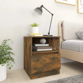 Mesita de noche madera de ingeniería roble ahumado 40x40x50 cm de , Mesitas de noche - Ref: Foro24-815816, Precio: 40,50 €, D...