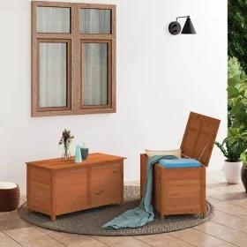 Baúl para cojines madera de abeto maciza marrón 100x50x56 cm de , Cajas de almacenaje para exteriores - Ref: Foro24-152169, P...