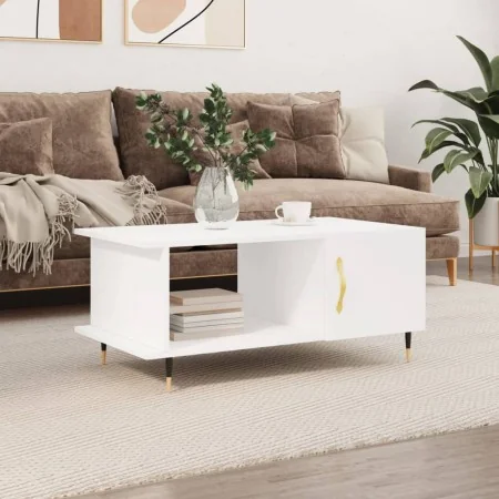 Mesa de centro madera contrachapada blanco 90x50x40 cm de , Mesas de centro - Ref: Foro24-829468, Precio: 48,91 €, Descuento: %