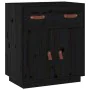 Aparador de madera maciza de pino negro 65,5x40x75 cm de , Aparadores - Ref: Foro24-820131, Precio: 82,70 €, Descuento: %