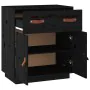 Aparador de madera maciza de pino negro 65,5x40x75 cm de , Aparadores - Ref: Foro24-820131, Precio: 82,70 €, Descuento: %
