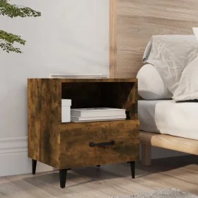 Mesita de noche madera contrachapada color roble ahumado de , Mesitas de noche - Ref: Foro24-817303, Precio: 40,58 €, Descuen...