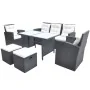 6-piece garden dining set and black synthetic rattan cushions by vidaXL, Garden sets - Ref: Foro24-42643, Price: 690,58 €, Di...