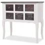 Mueble consola con 6 cajones madera marrón y blanco de , Aparadores - Ref: Foro24-240402, Precio: 194,43 €, Descuento: %